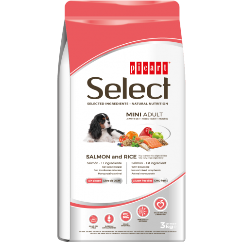 Select MINI ADULT Сьомга и ориз, чувал от 8кг, цена за чувал 90.80лв. /1кг-11.35лв./